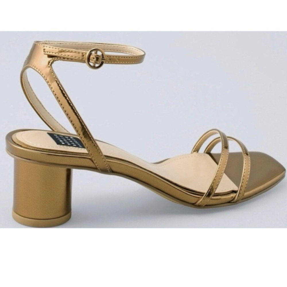 White House Black Market Metallic Strappy Heels